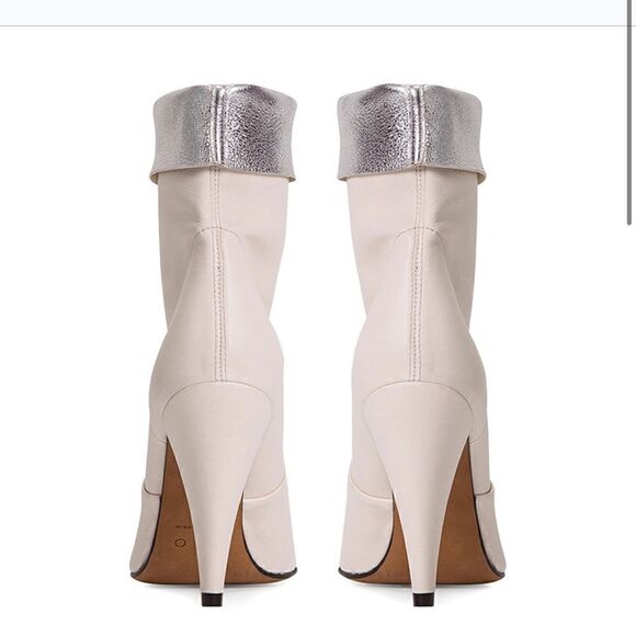 IRO Avina Withe silver fold over bootie boots NIB size 37 - Picture 4 of 6